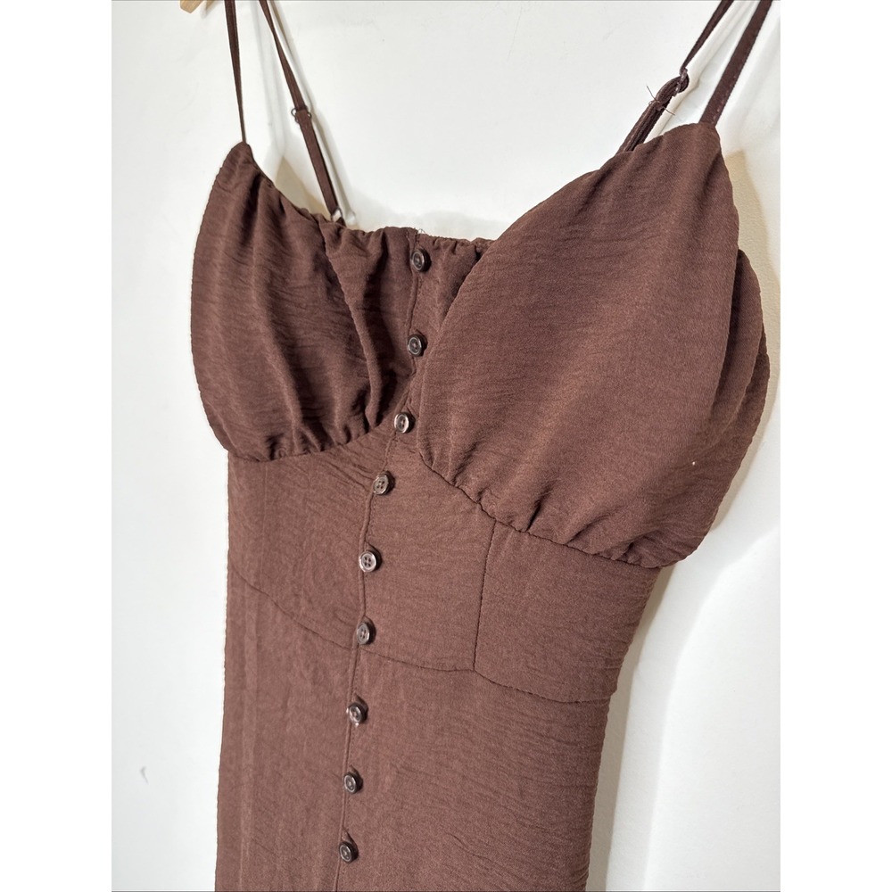 Y2K No Boundaries Tiered Corset Dark Fairy Babydoll Slip Dress S Chocolate Brown - Picture 4 of 7
